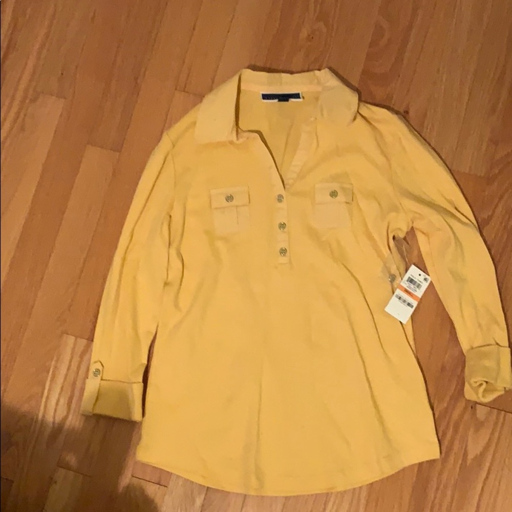 Yellow polo shirt